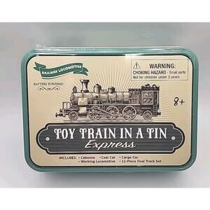 Toy Train In A Tin Express Works Battery Operated Track Railway Locomotive U101